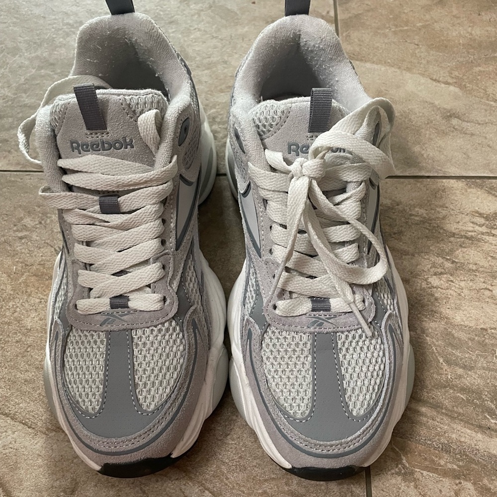 Reebok Charge Gray and White Sneakers